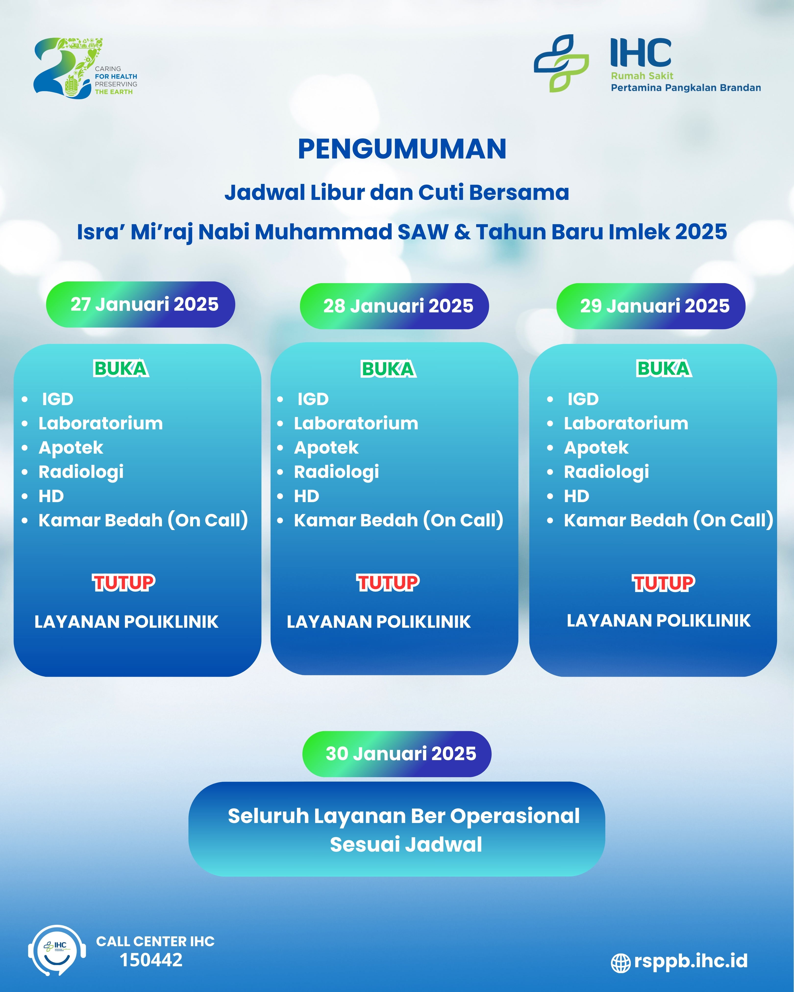 ihc-pangkalan-brandan-(PENGUMUMAN JADWAL OPERASIONAL LIBUR DAN CUTI BERSAMA)